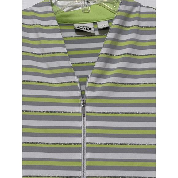 Zenergy Golf by Chico's Striped Short-Sleeved Shirt, Size 2 - Picture 3 of 6